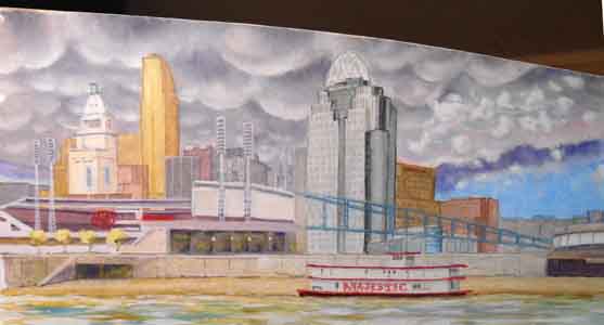 Great American Ball  Park painting by Tom Lohre.
