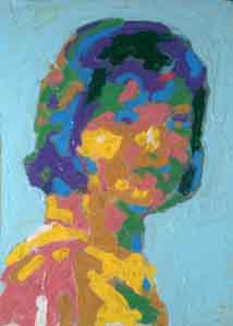 Impressionist portrait of Jacqueline Kennedy  by Tom Lohre after Jacques Lowe.