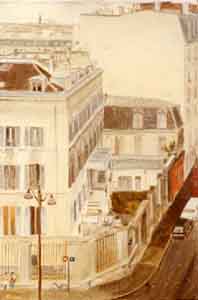 Paris city view from abve oil painting by Tom Lohre