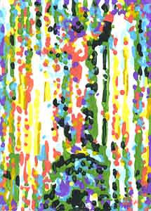 Fountain Square Abstract Painting by Tom Lohre