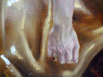 Portrait of Two Men Rhett Fire and Todd Jefferies riding on a Arabian Horse in the Manner of R_ Traditional Oil Painting on Canvas by Tom Lohre